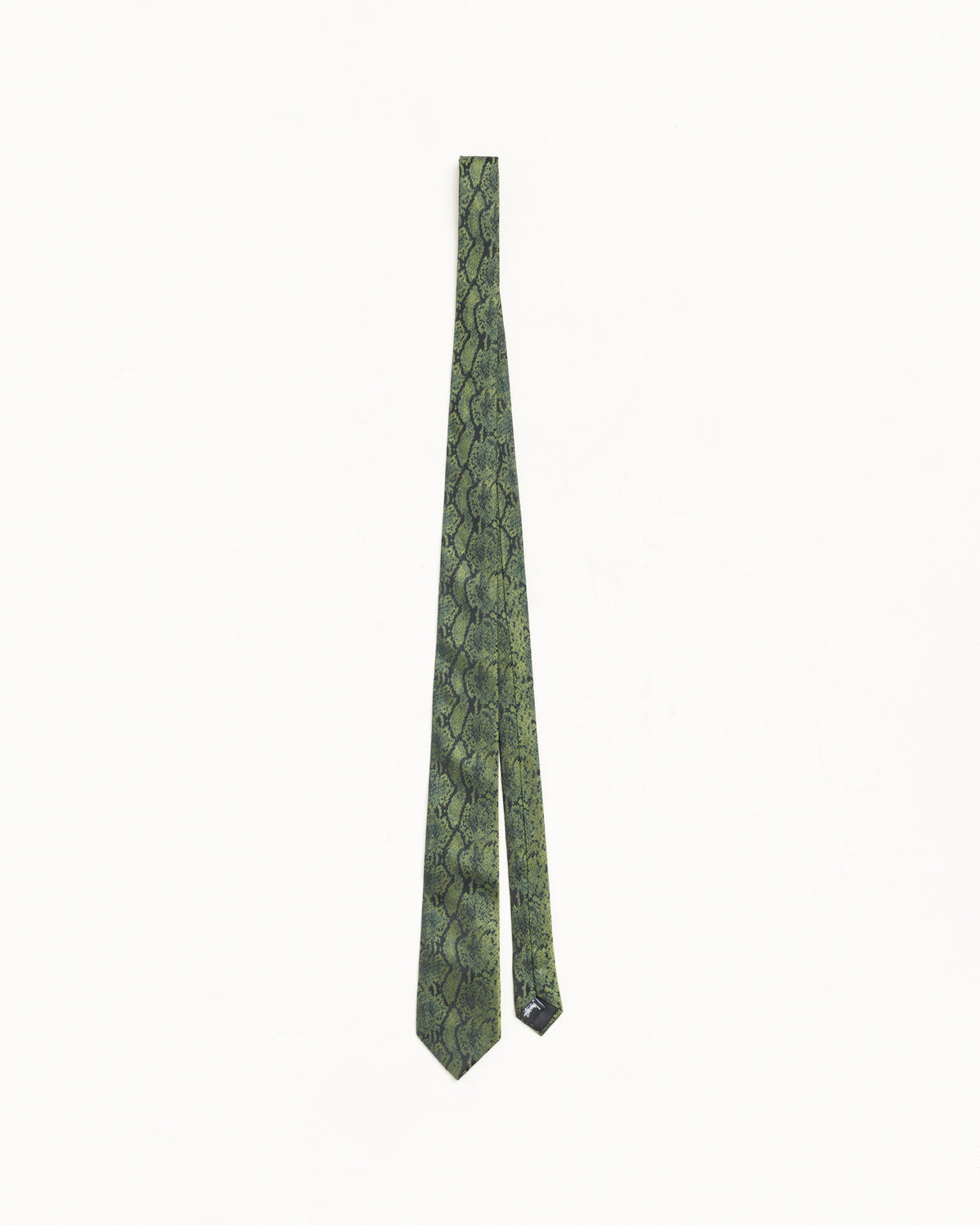 Silk Python Tie Unisex In Green