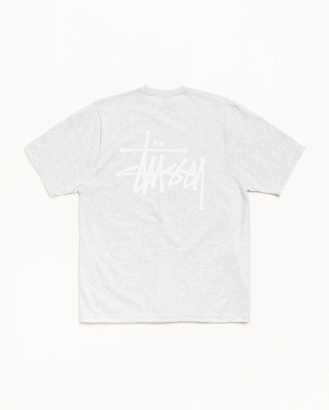 Basic Stussy Tee Mens Short Sleeve In Ash Heather