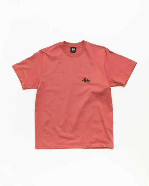 Basic Stüssy Tee unisex short-sleeve cotton T-shirt in Clay with chest logo