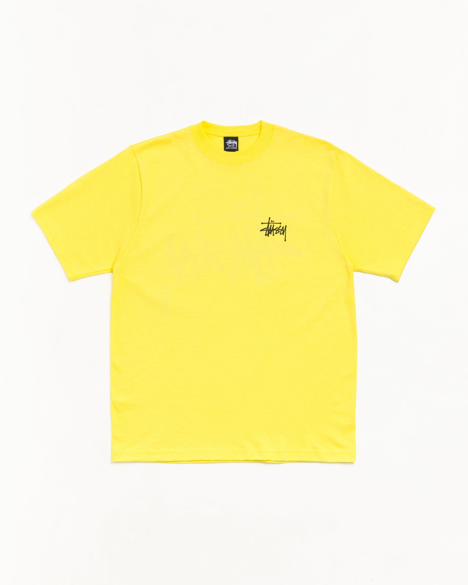 Basic Stussy Tee Unisex Short Sleeve In Lemon