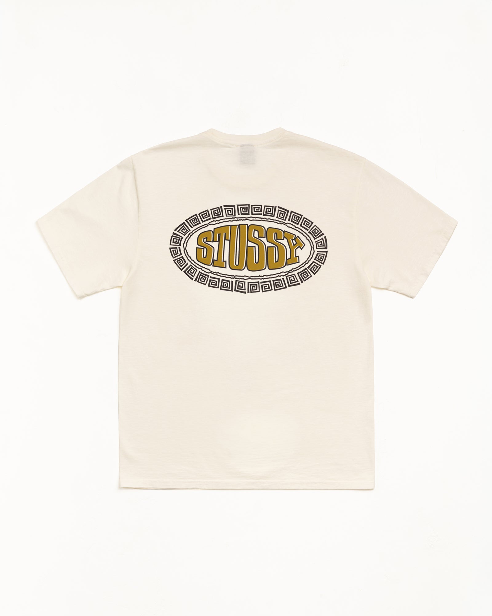 Tile Oval Pig. Dyed Tee Mens Short Sleeve In Ivory