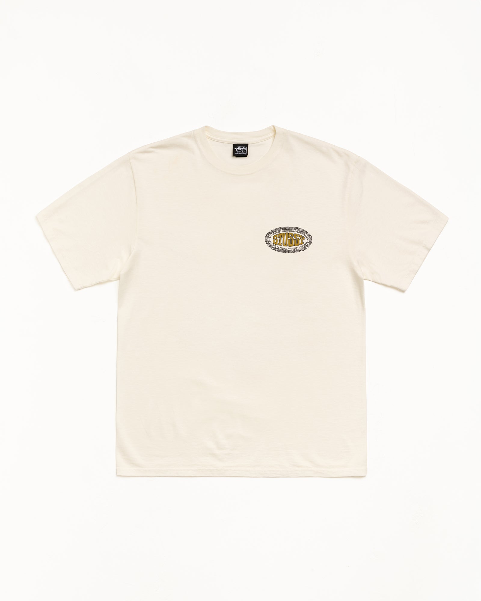 Tile Oval Pig. Dyed Tee Mens Short Sleeve In Ivory