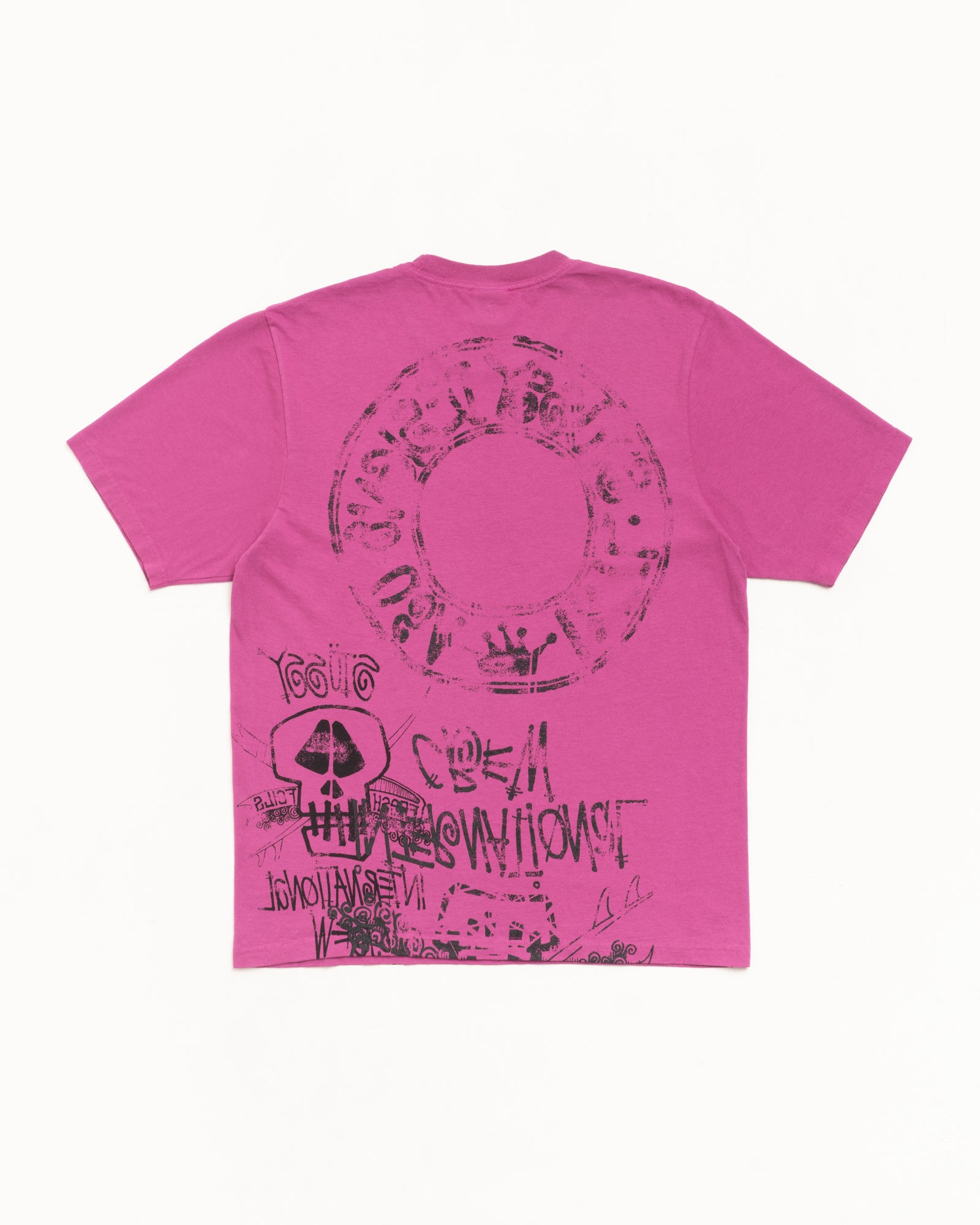 Skulls Pig. Dyed Tee Mens Short Sleeve In Berry