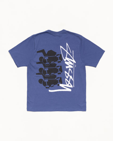 Skate Stack Pig. Dyed Tee Mens Short Sleeve In Indigo