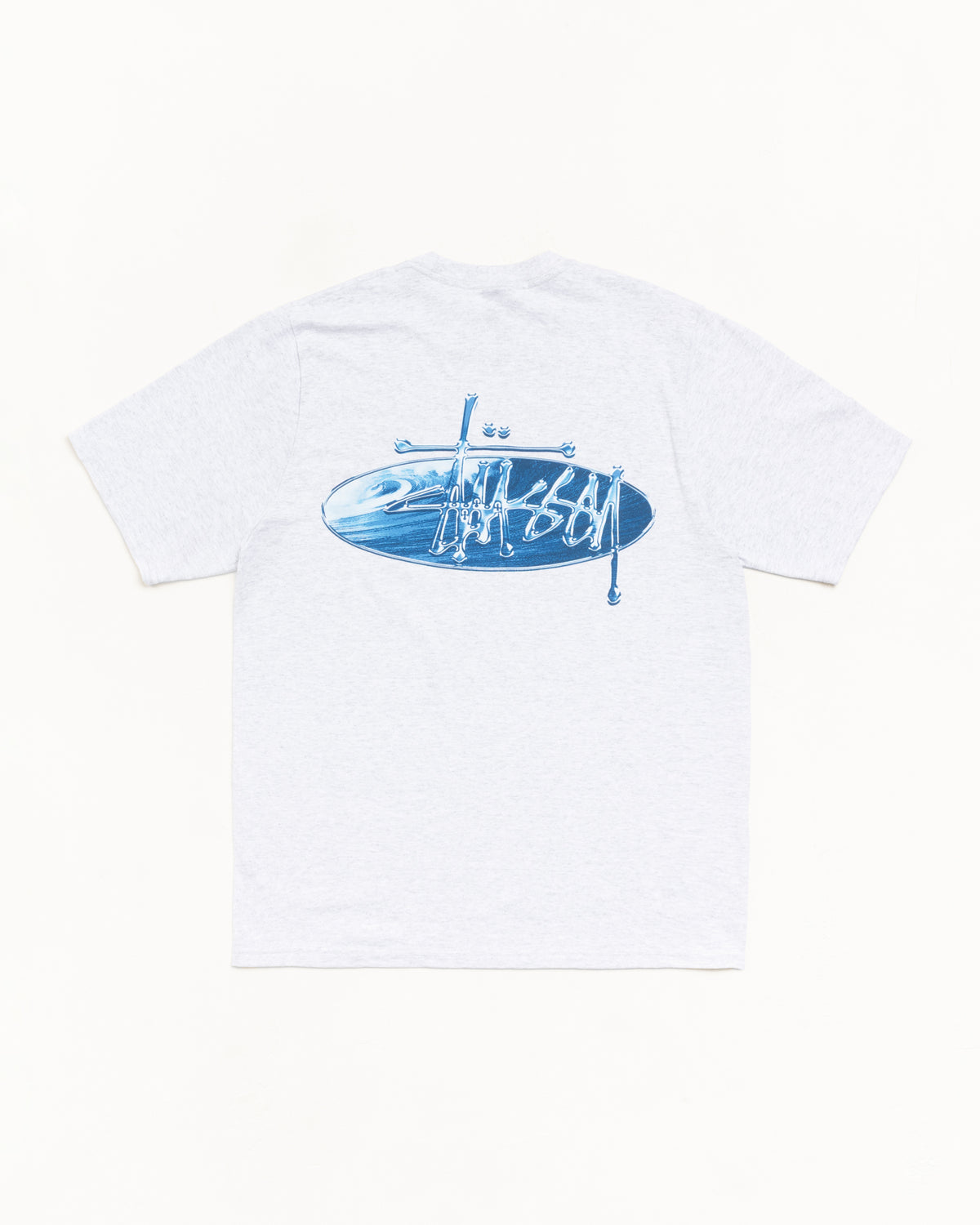 Wave Oval Tee – Ash Heather | Tees | Stüssy