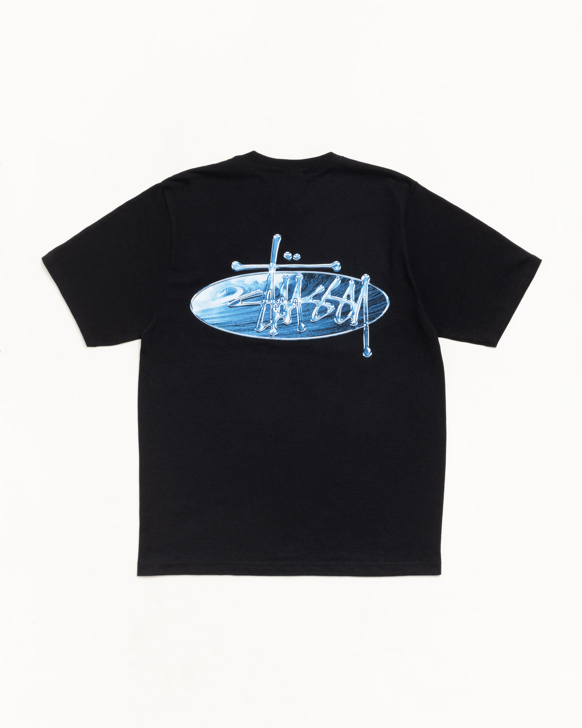 Wave Oval Tee – Black | Tees | Stüssy