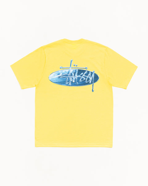 Wave Oval Tee Mens Short Sleeve In Lemon