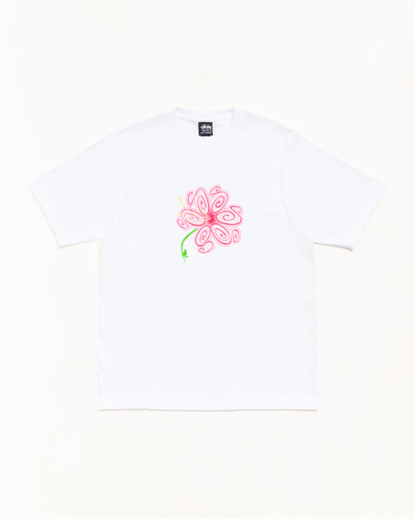 S Flower Tee Unisex Short Sleeve In White