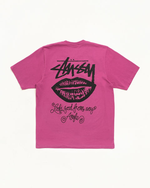 Any Angle Pig. Dyed Tee Mens Short Sleeve In Berry