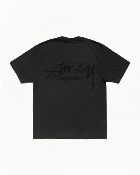 Beach Roots Pig. Dyed Tee Unisex Short Sleeve In Faded Black