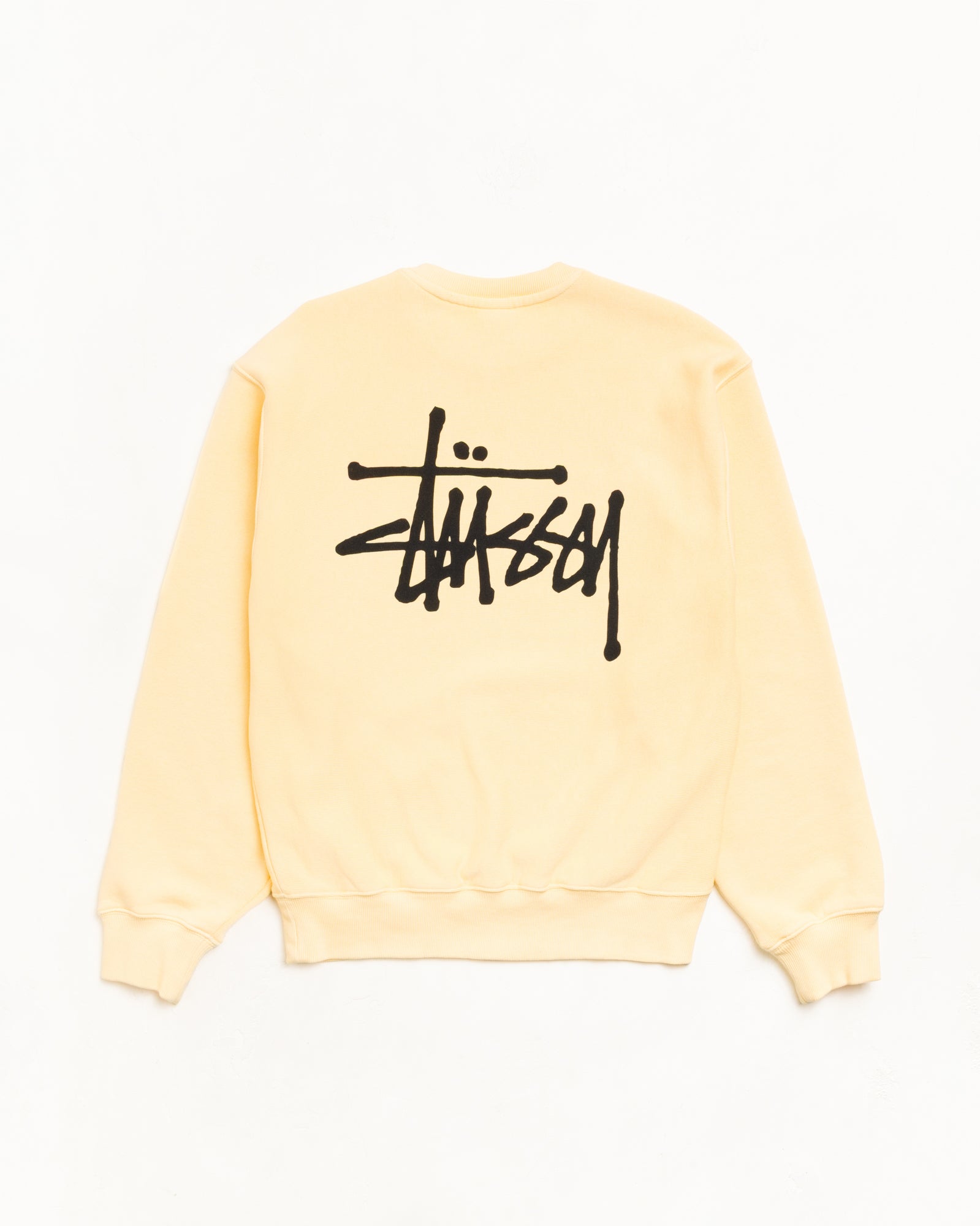 Basic Stüssy Crew Garment Dyed – Gold | Crew Sweats | Stüssy