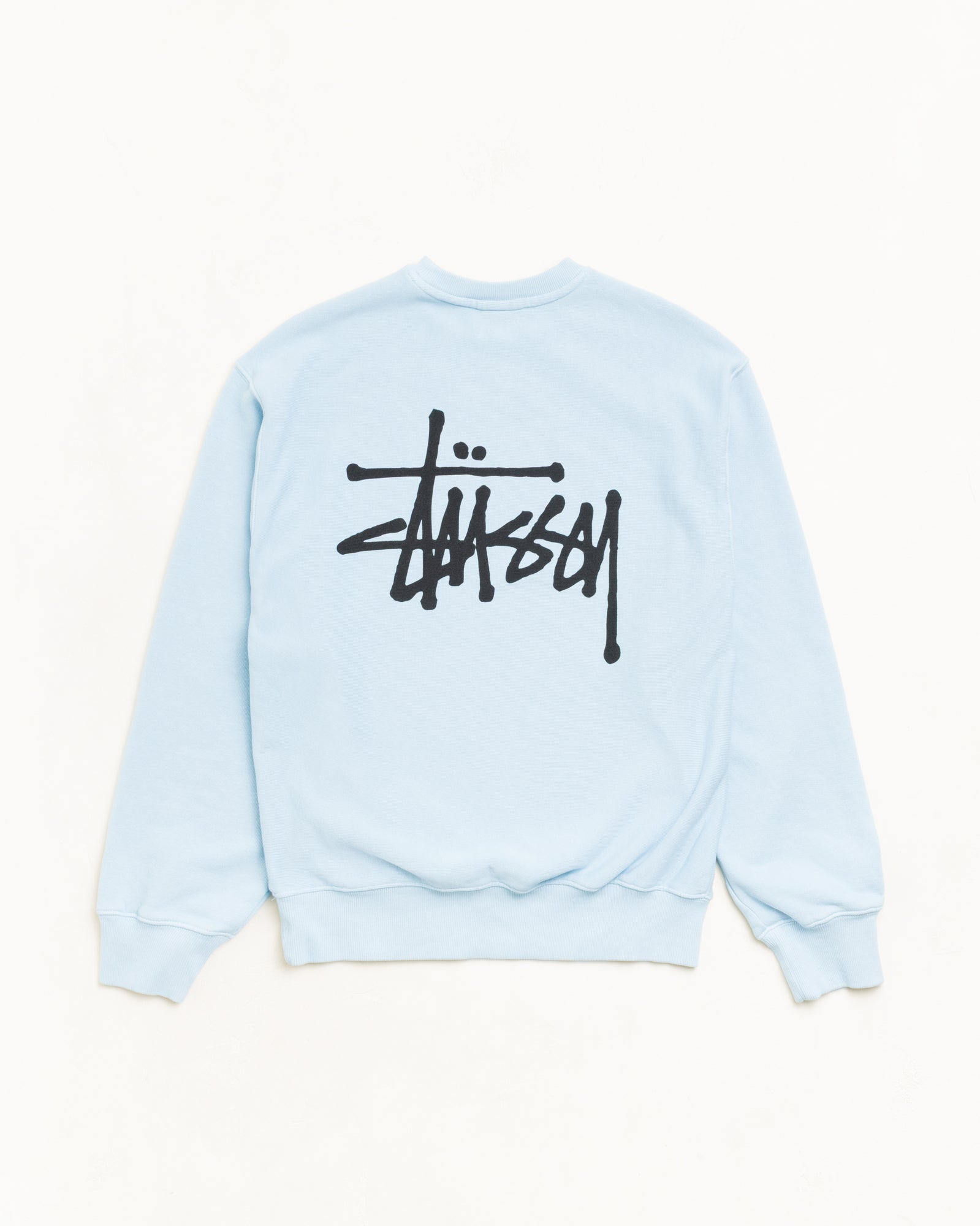 Basic Stüssy Crew Garment Dyed – Sky Blue | Crew Sweats | Stüssy