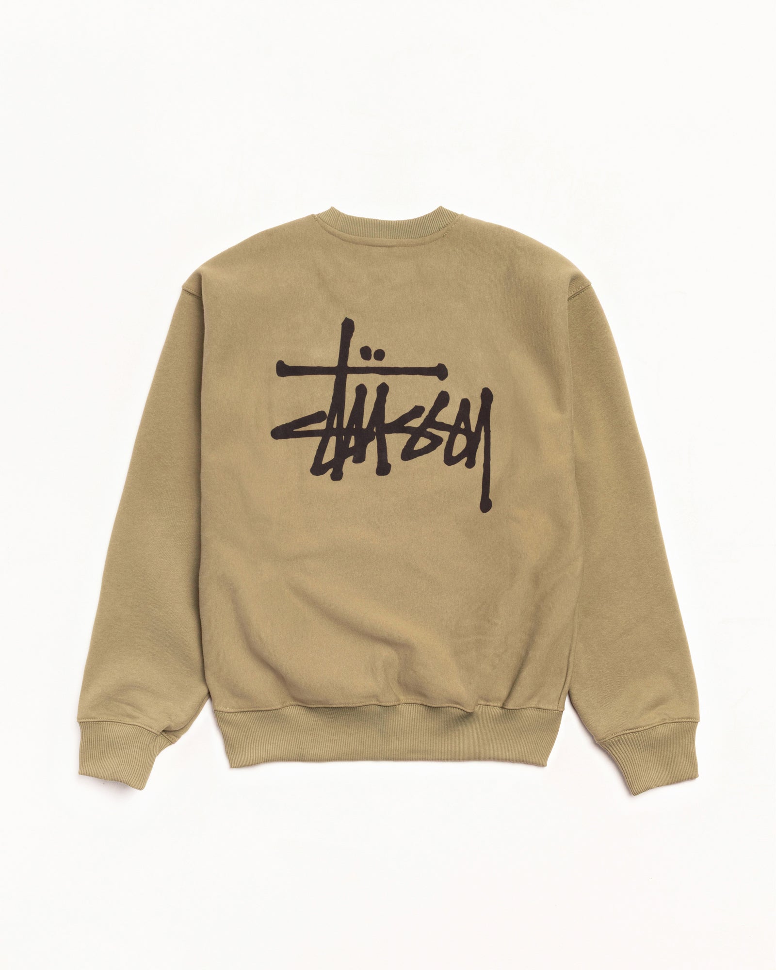 Basic Stüssy Crew – Army | Crew Sweats | Stüssy