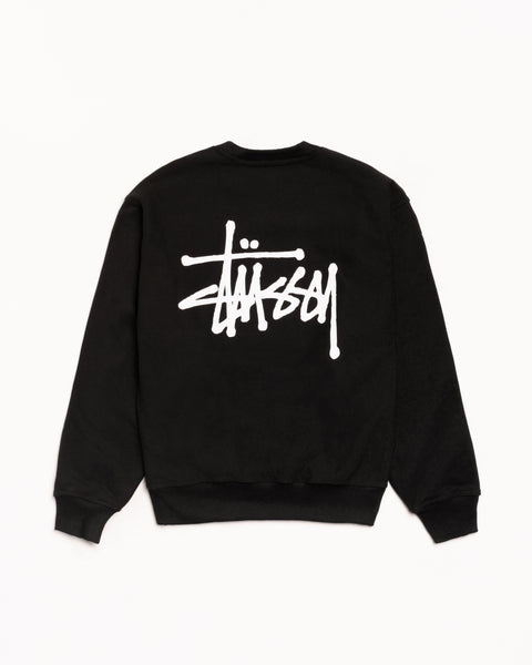 Basic Stussy Crew Mens Long Sleeve In Black