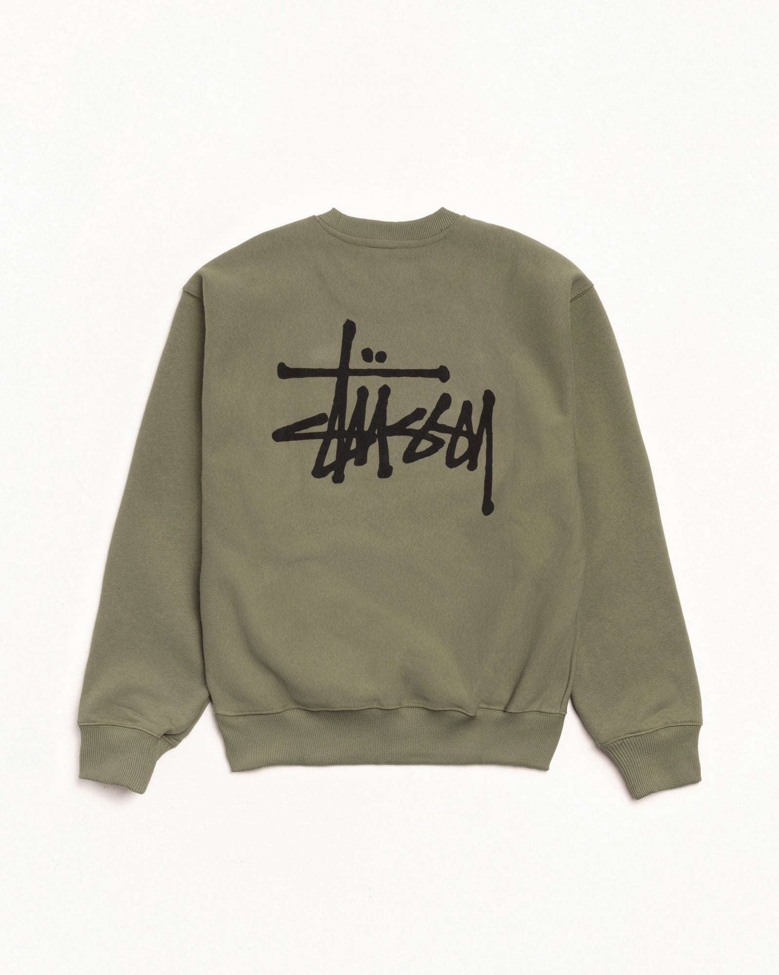 Basic Stüssy Crew – Olive Sweats Stüssy - Main Image