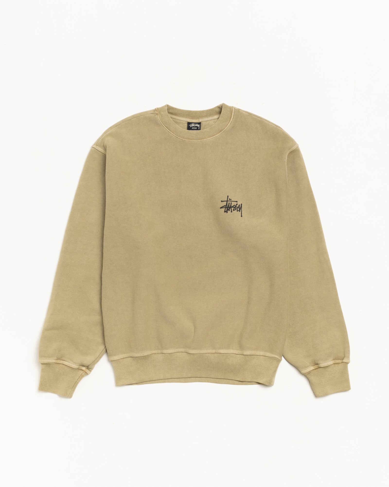 Basic Stussy Pig. Dyed Crew Mens Long Sleeve In Elm