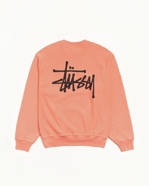 Basic Stussy Pig. Dyed Crew Mens Long Sleeve In Sherbert