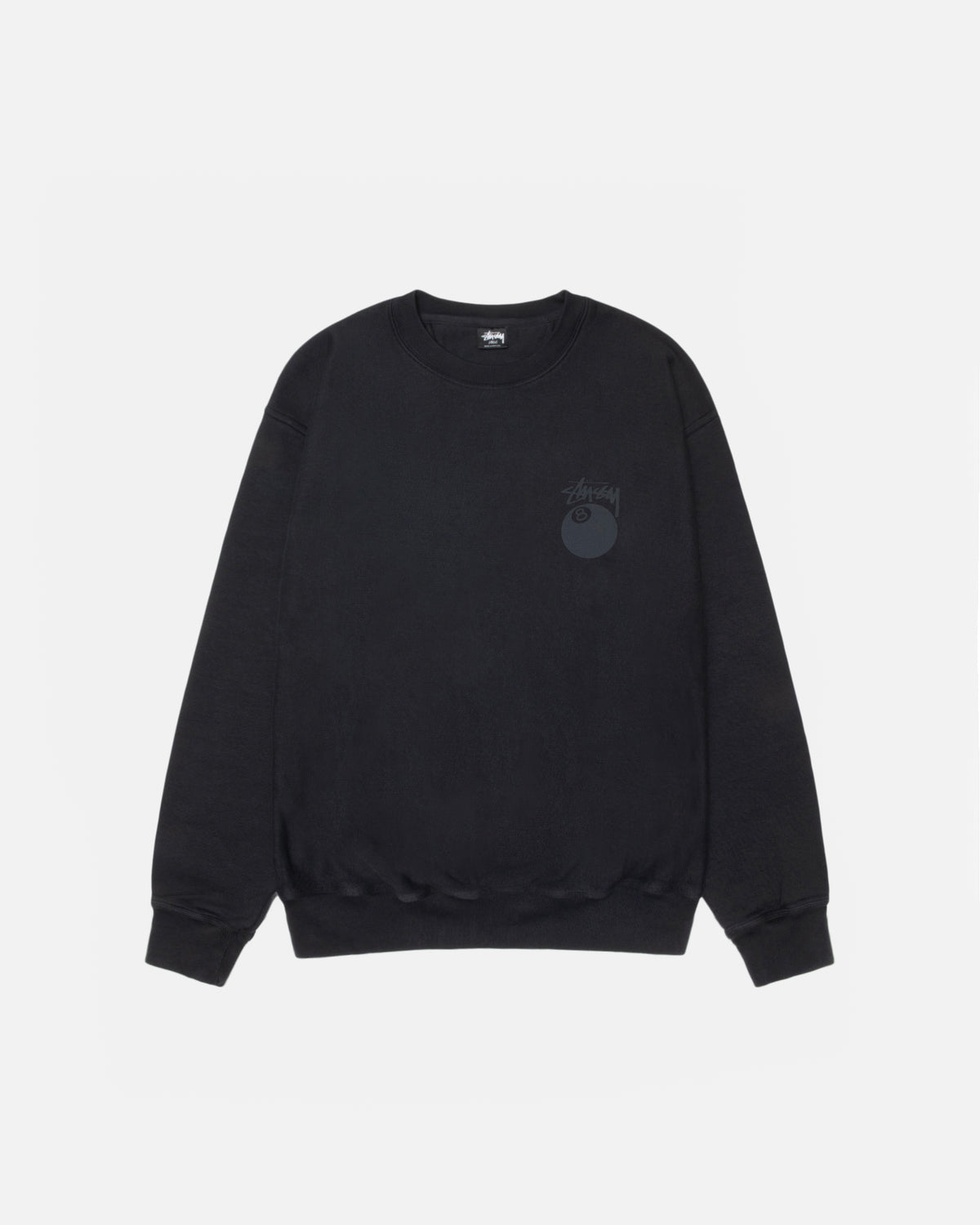 8 Ball Crew Pigment Dyed in black – Stüssy