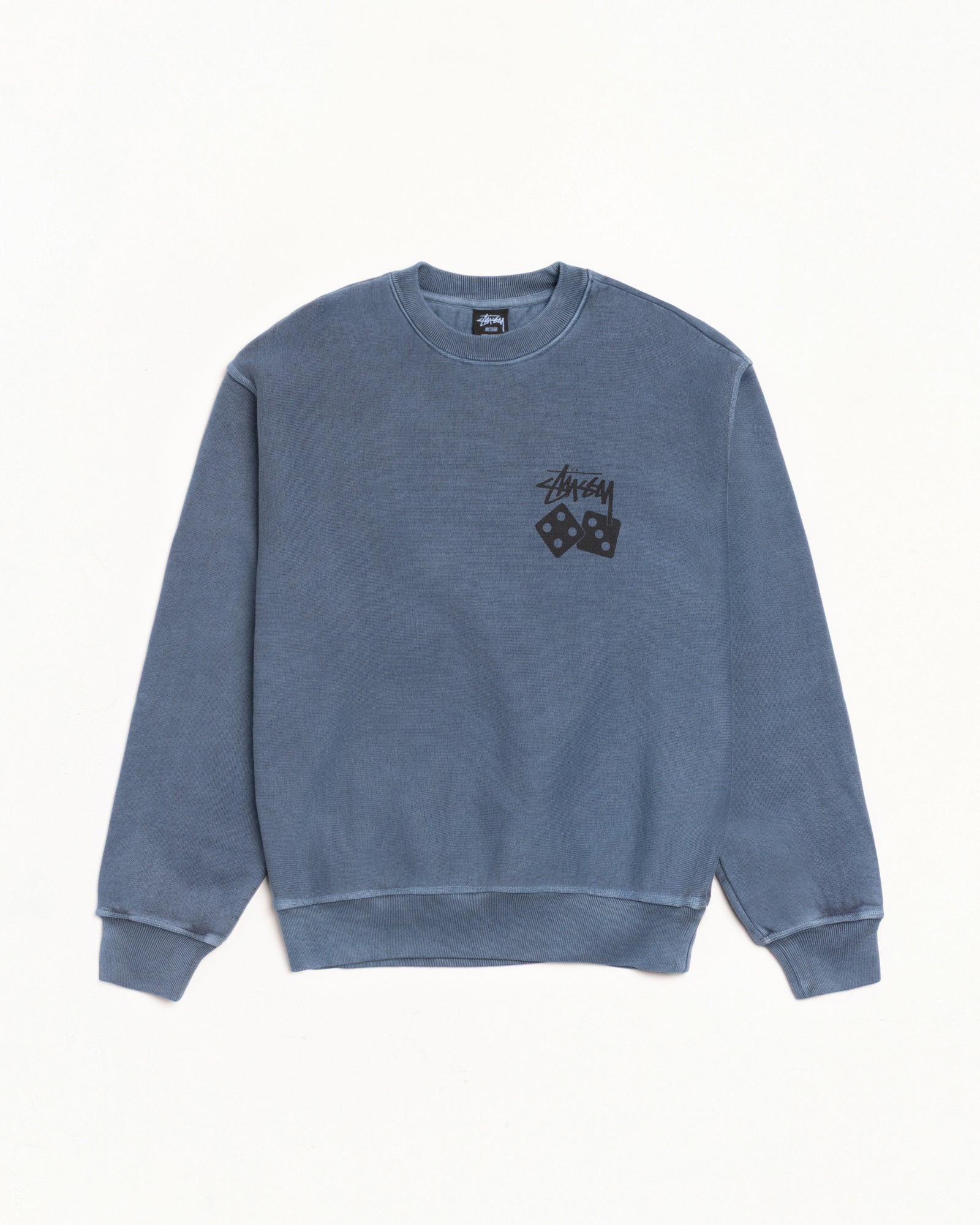 Dice Pig. Dyed Crew Mens Long Sleeve In Navy