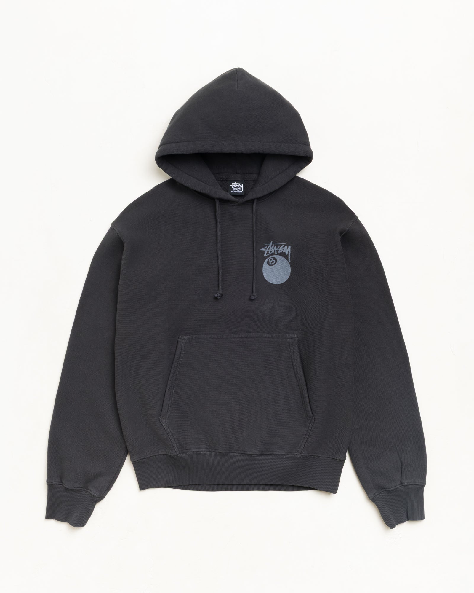 8 Ball Gar. Dyed Hood Mens Long Sleeve In Faded Black