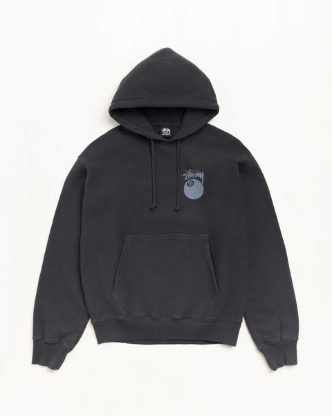 8 Ball Gar. Dyed Hood Mens Long Sleeve In Faded Black