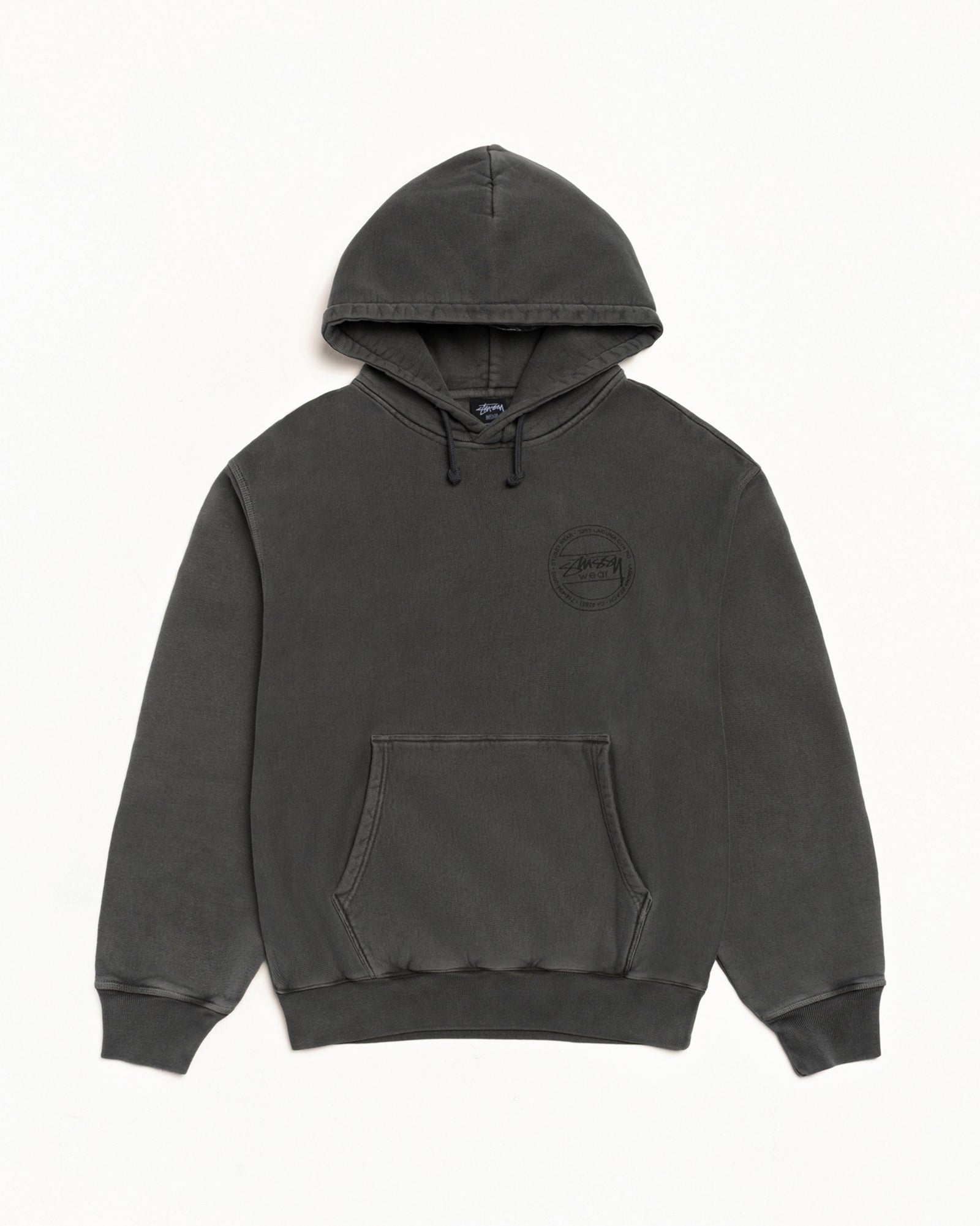 Stussy Wear Pig. Dyed Hood Mens Long Sleeve In Black