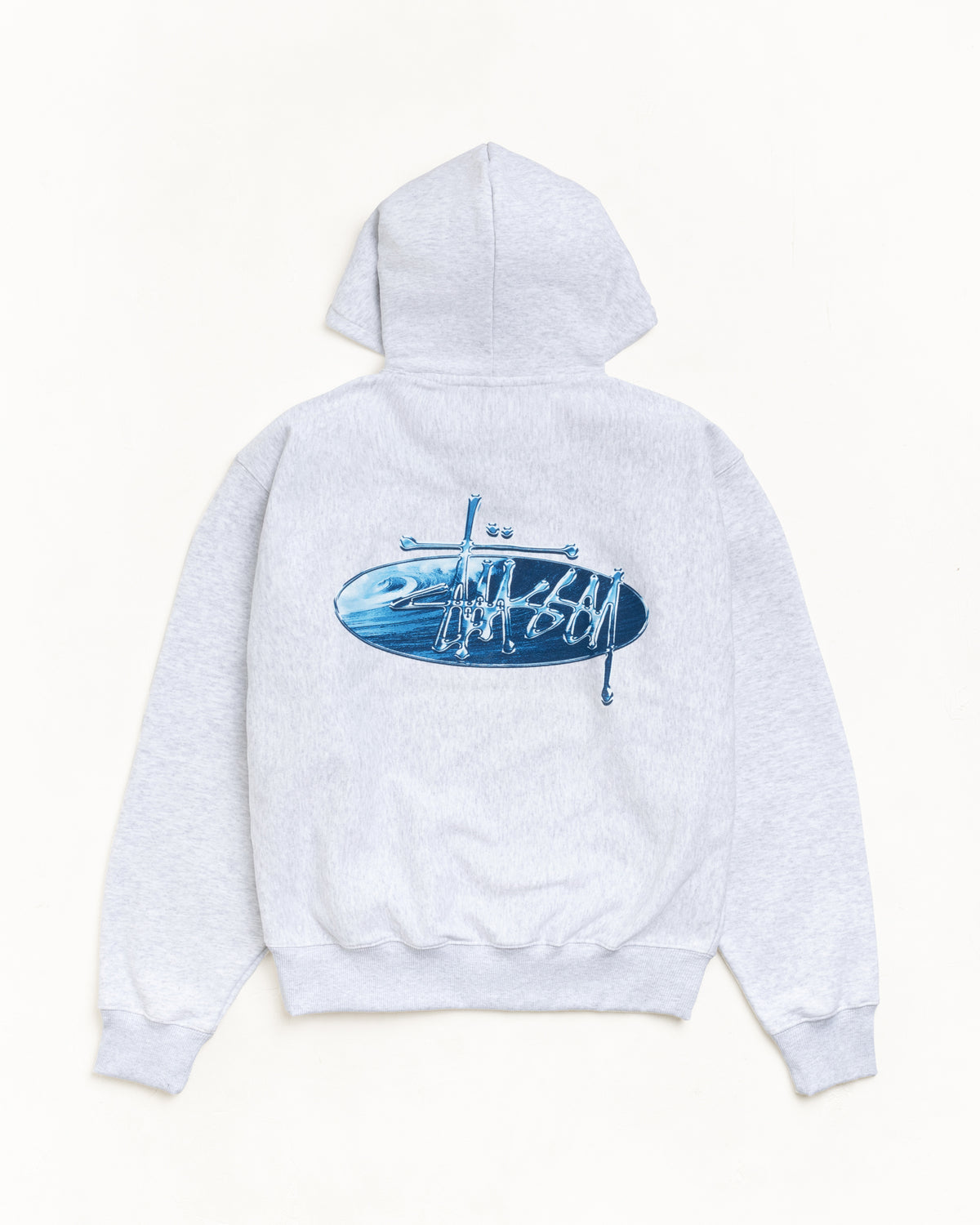 Wave Oval Hoodie – Ash Heather | Sweats | Stüssy