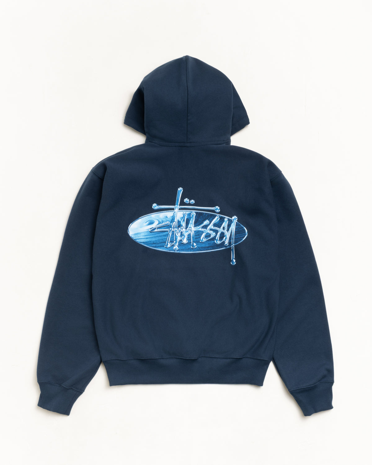 Wave Oval Hoodie – Navy | Sweats | Stüssy