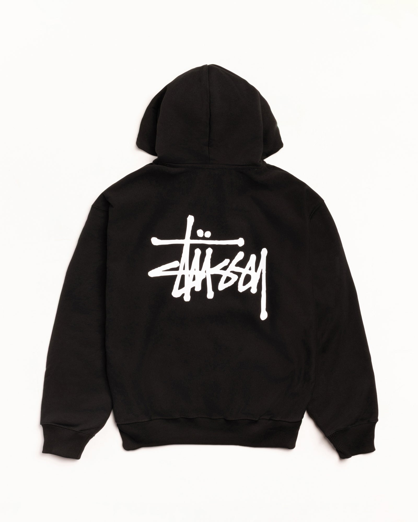 Basic Stüssy Zip Hoodie – Black | Sweats | Stüssy