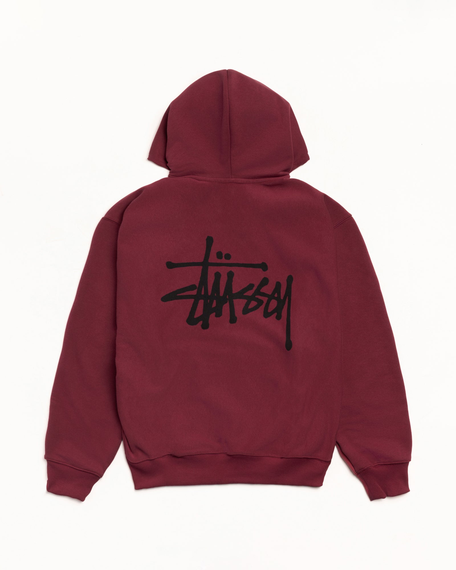 Basic Stüssy Zip Hoodie – Wine | Sweats | Stüssy