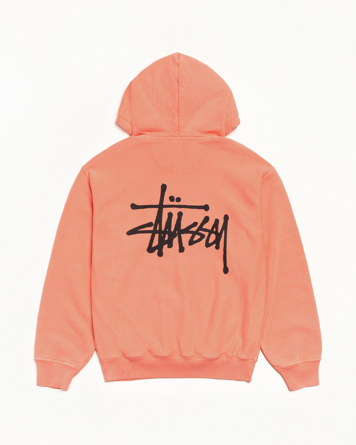 Basic Stüssy Zip Hoodie Pigment Dyed – Sherbert | Tee & Sweats 