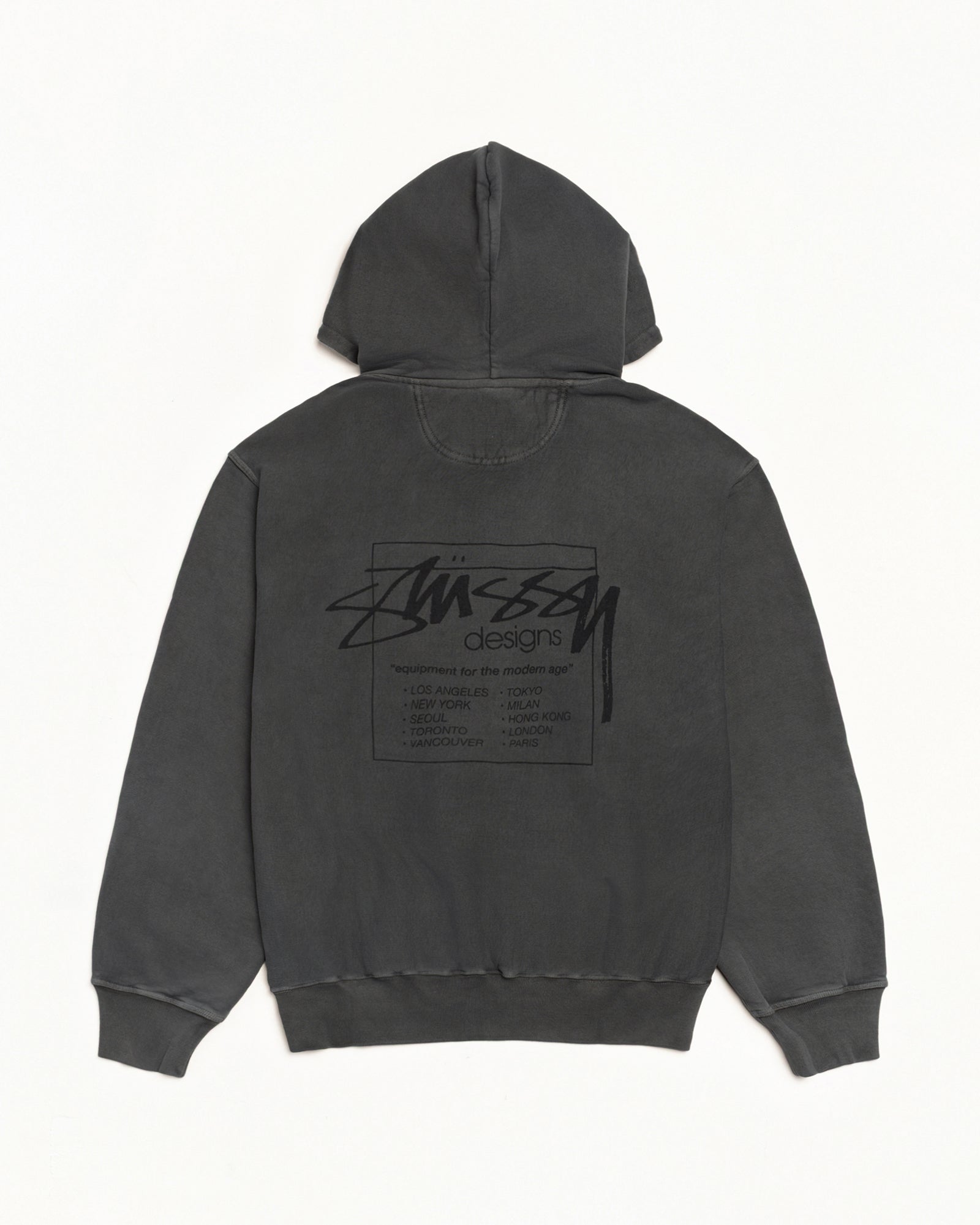 Modern Age Zip Hoodie Pigment Dyed – Black | Sweats | Stüssy
