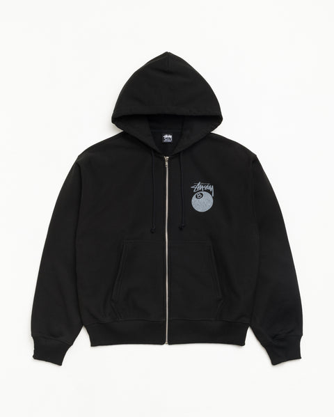8 Ball Zip Hood Unisex Long Sleeve In Black
