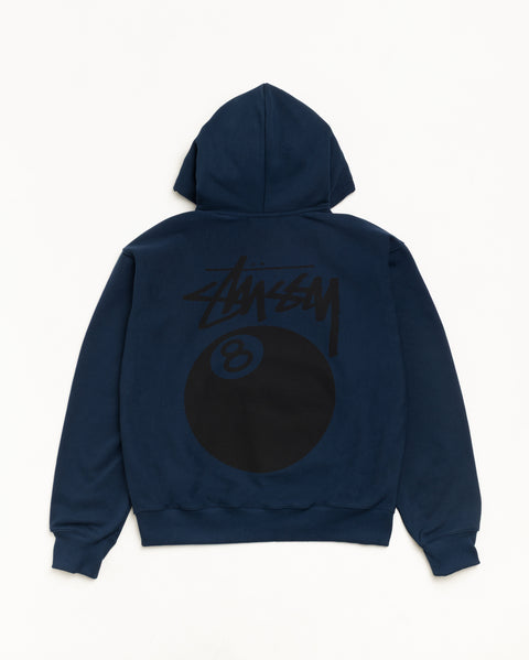 8 Ball Zip Hood Unisex Long Sleeve In Navy