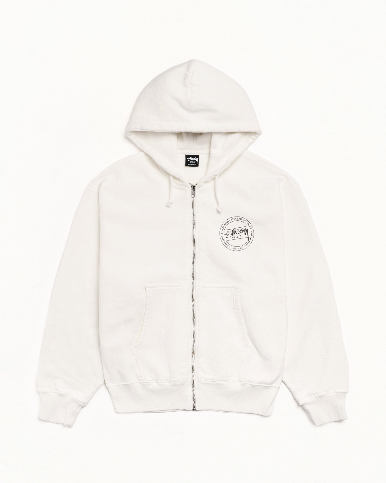 Stussy Wear Pig. Dyed Zip Hood Mens Long Sleeve In Natural