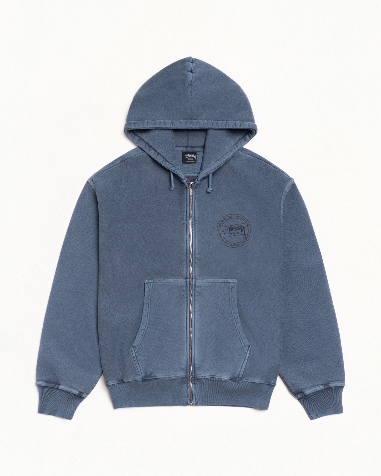 Stussy Wear Pig. Dyed Zip Hood Mens Long Sleeve In Navy