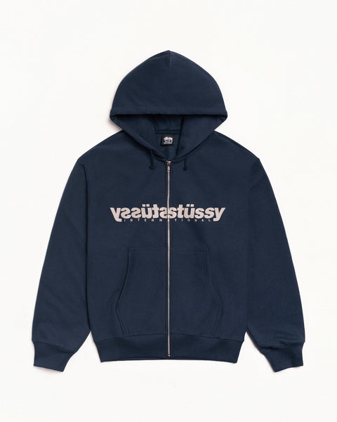 Mirror Zip Hood Mens Long Sleeve In Navy