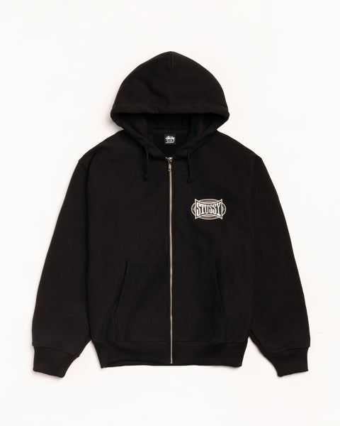 Champion Oval Zip Hoodie – Black | Sweats | Stüssy
