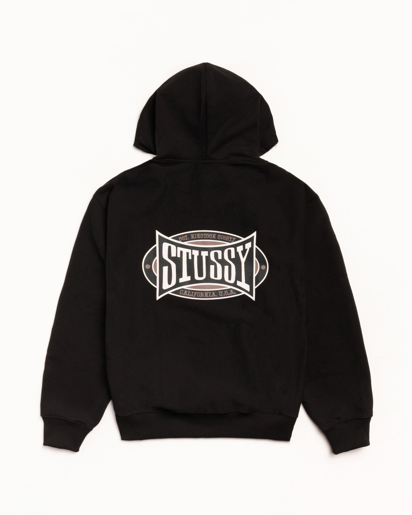 Champion Oval Zip Hoodie – Black | Sweats | Stüssy