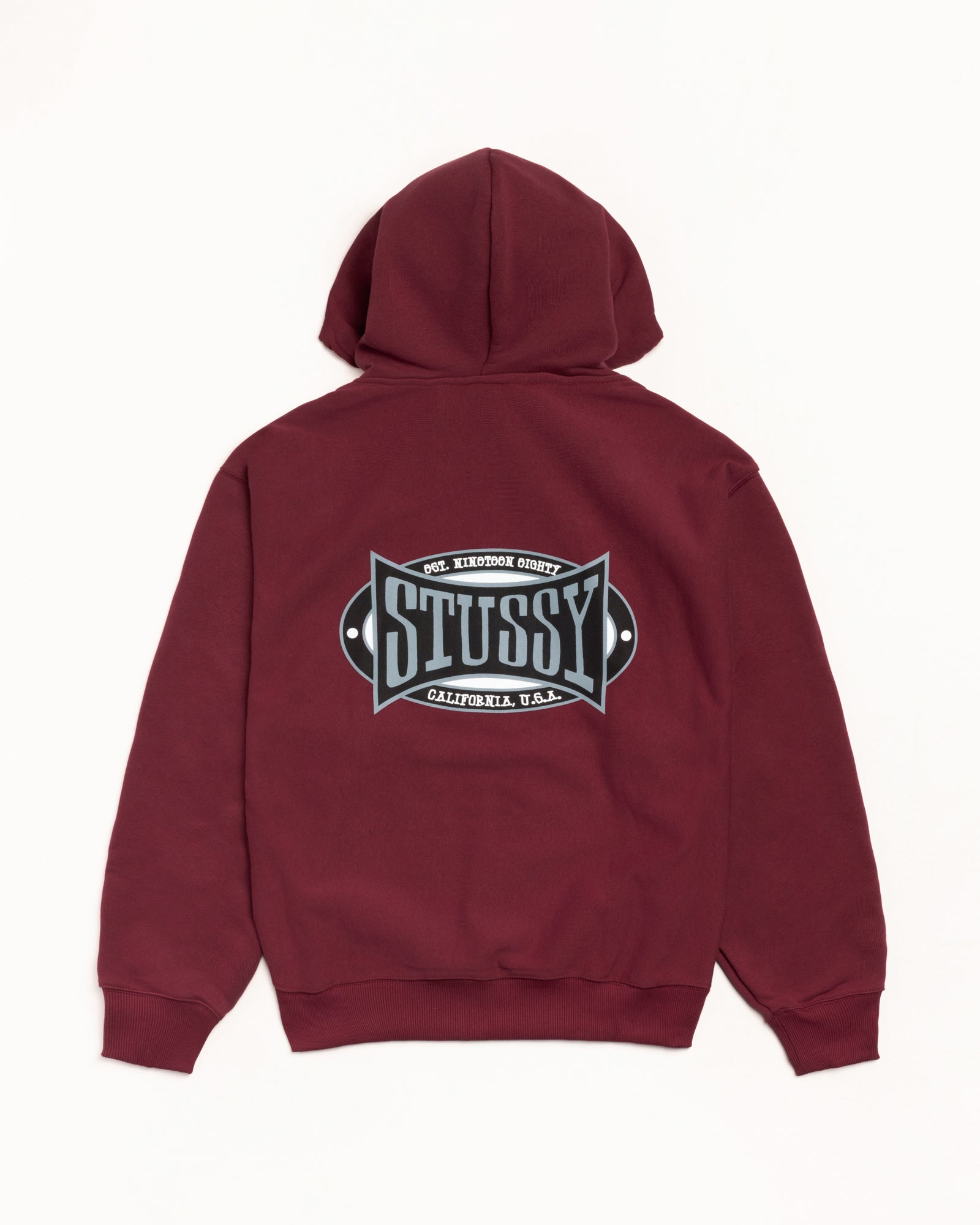 Champion Oval Zip Hoodie – Wine | Sweats | Stüssy