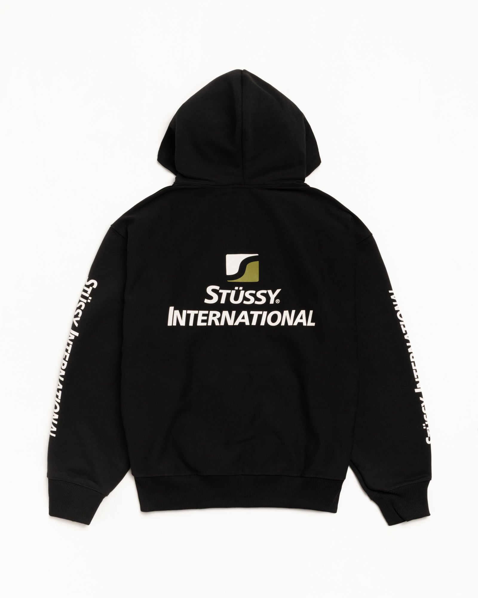 Stüssy International Zip Hoodie – Black | Sweats | Stüssy
