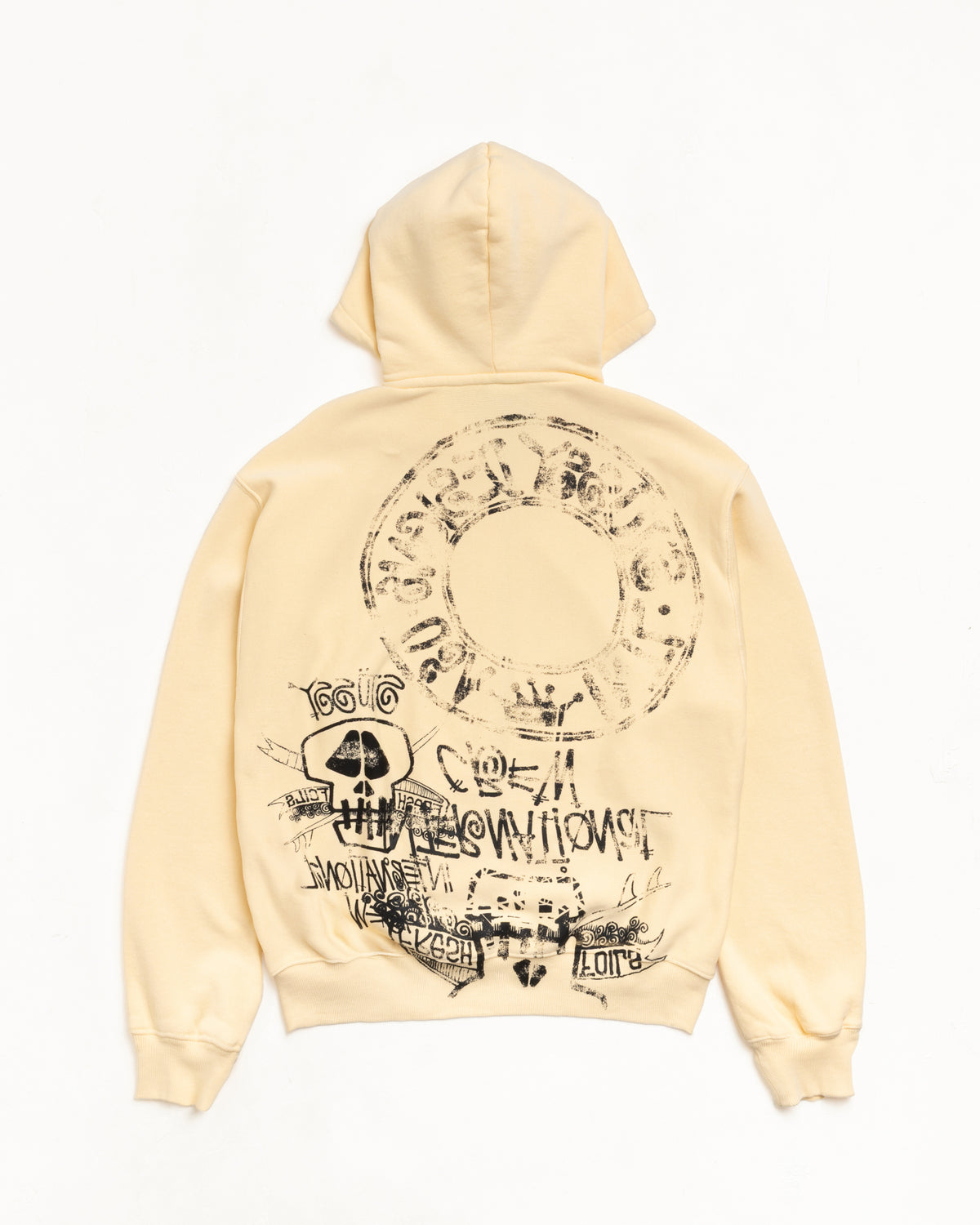 Skulls Zip Hoodie Pigment Dyed - Mens Long Sleeve Sweatshirt 