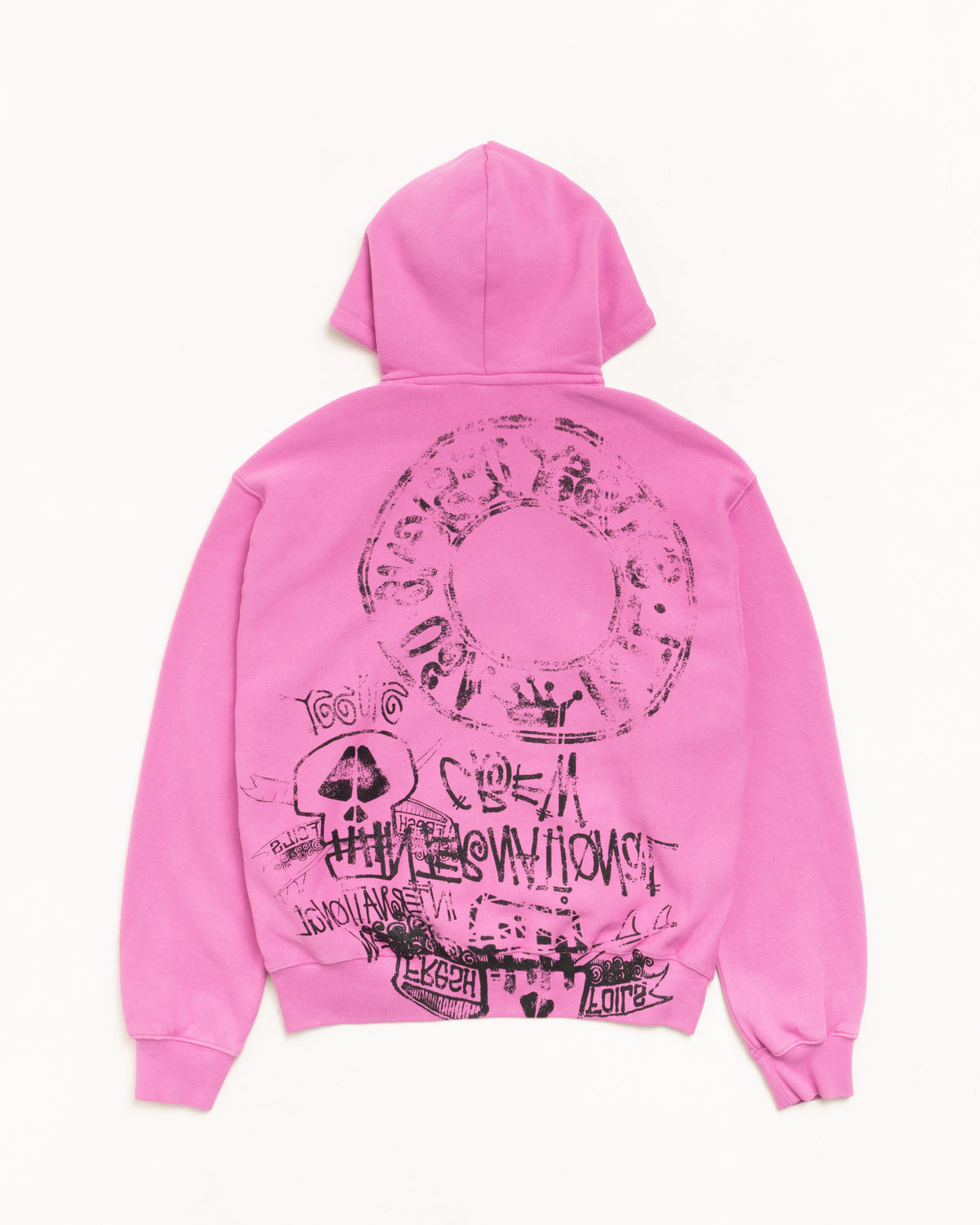 Skulls Zip Hoodie Pigment Dyed – Pink | Sweats | Stüssy