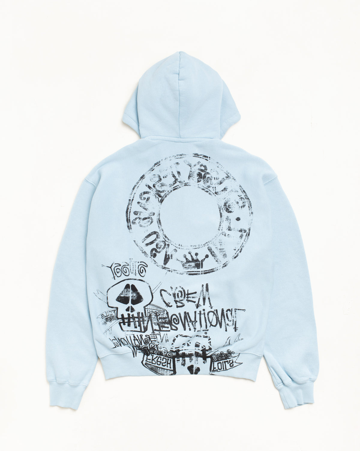 Skulls Zip Hoodie Pigment Dyed - Mens Long Sleeve Sweatshirt 