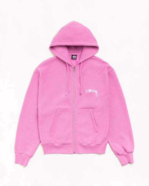 Skate Stack Gar. Dyed Zip Hood Mens Long Sleeve In Pink