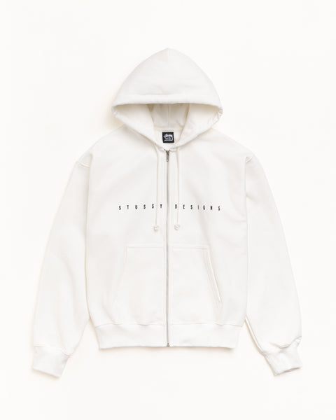 S Box Zip Hood Mens Long Sleeve In Off White