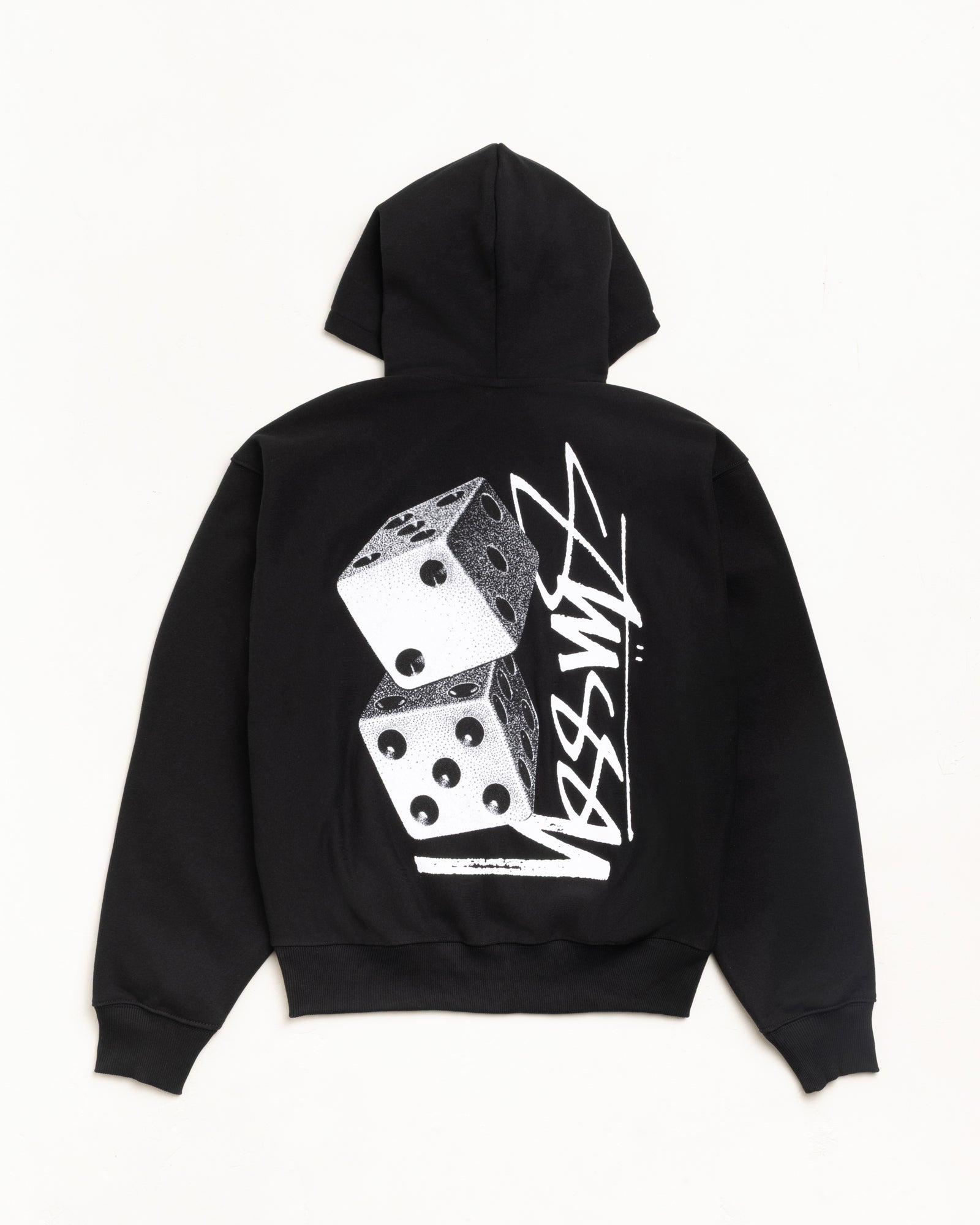 Tall Dice Zip Hood Mens Long Sleeve In Black