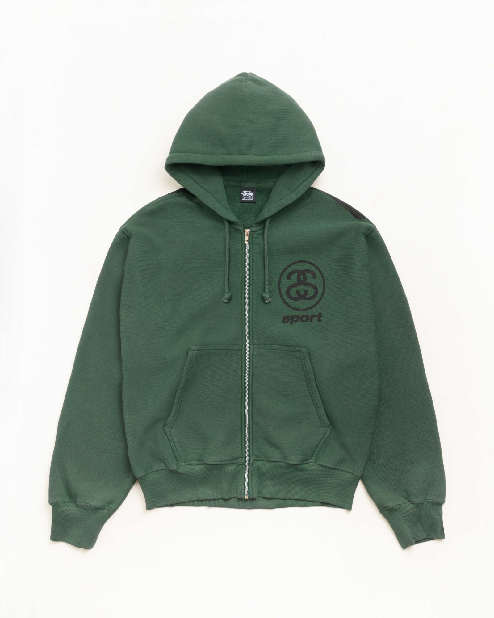 Link Sport Gar. Dyed Zip Hood Unisex Long Sleeve In Pine