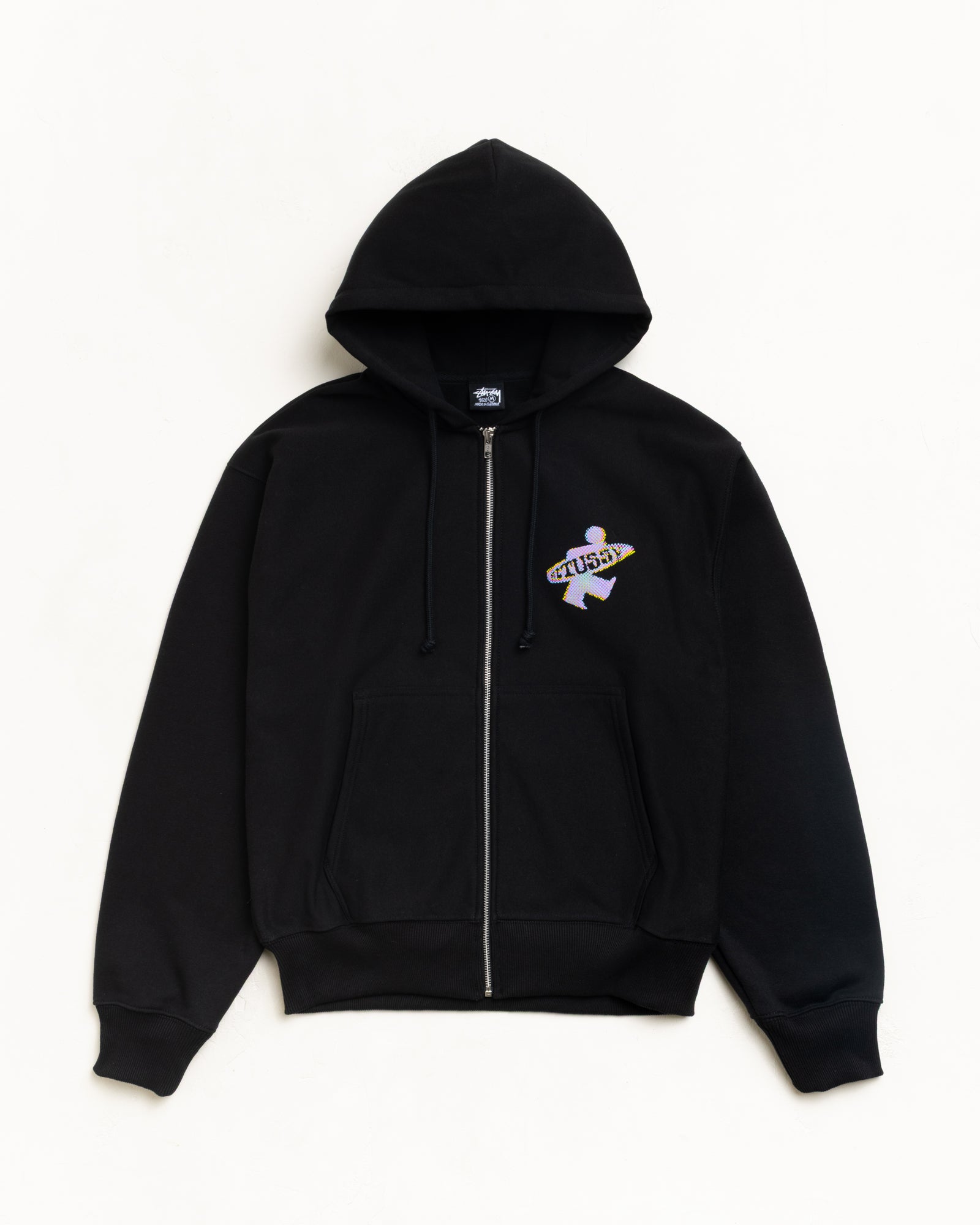 Dot Surf Zip Hood Unisex Long Sleeve In Black