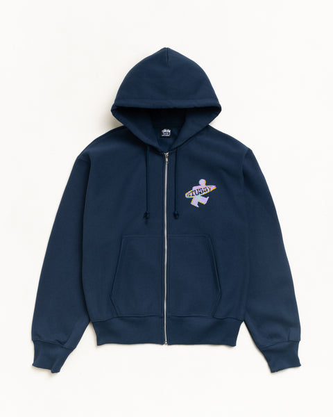 Dot Surf Zip Hood Unisex Long Sleeve In Navy